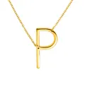 Élégant collier plaqué or avec un grand pendentif en forme de lettre P majuscule - Or P