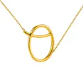 Élégant collier avec pendentif lettre O dorée stylisée et chaîne à maillons fine - Or Q