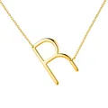Collier pendentif initiale lettre R majuscule plaqué or de haute qualité pour unisexe - Or R