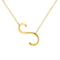 Élégant collier avec pendentif en forme de lettre initiale S doré pour homme et femme - Or S