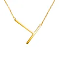Élégant collier pendentif lettre Y majuscule plaqué or pour hommes et femmes - Or T