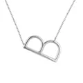 Collier avec pendentif grande lettre B en argent avec chaîne à maillons fins - Argent B