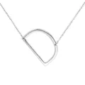 Collier pendentif minimaliste en argent avec grande lettre initiale D sur chaîne fine - Argent D