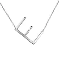 Collier pendentif grande lettre anglaise E en argent poli pour femmes et hommes - Argent E