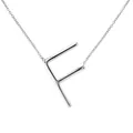 Collier élégant avec pendentif lettre F majuscule argentée et finition polie chic - Argent F