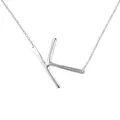 Collier avec grand pendentif lettre K minimaliste en finition argentée - Argent K