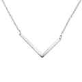 Collier minimaliste avec pendentif lettre V argenté sur une chaîne à maillons fins - Argent L