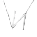 Grand collier avec pendentif lettre N majuscule argentée pour hommes femmes - Argent N