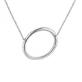 Collier minimaliste avec pendentif grande lettre O majuscule argentée - Argent O