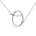 Collier minimaliste argenté avec pendentif lettre D majuscule sur une fine chaîne en métal - Argent Q