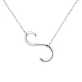 Collier avec pendentif lettre initiale S argenté pour bijoux personnalisés mode tendance - Argent Forme S