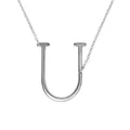 Élégant collier avec pendentif initiale lettre U en argenté et une chaîne fine raffinée - Argent U