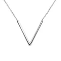 Collier avec pendentif lettre V minimaliste en argent poli sur une chaîne délicate - Argent V