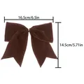 Brown velvet swallowtail bow dimension diagram for Christmas DIY tree wreath decoration - 14.5cm x 16.5cm / Brown