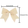 Handmade beige velvet bow ornament for Christmas DIY crafts measuring 6.5 x 5.7 inches - 14.5cm x 16.5cm / Beige