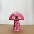 Handmade pink mushroom disco ball mirror reflective decorative ornament for home - Box Packaging / 10*10CM / Pink