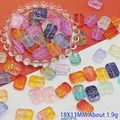 Detailed macro view of 18x13mm double-sided glass flower beads for DIY jewelry - Mixed Colors (L101# Relief Tag)