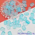 Macro detail of 18x13mm light blue textured glass beads for DIY jewelry making - Light Blue (L112# Relief Tag)