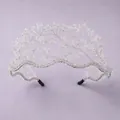 Serre-tête élégant tressé en argent avec perles de cristal pour les mariages - Serre-tête blanc pour séance photo TS-J3264S