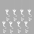 Set of white hanging ghost swirl decorations for Halloween party ceiling decor - Ghost Hanging Decoration (Y-00442) / 8 Pcs Pack