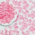 Close-up detail of 8x14mm pink water drop glass beads for DIY jewelry making accessories - 8x14x5mm / Deep Pink