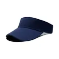 Navy blue empty top sun visor hat for outdoor sports running and summer protection - One Size (56-58cm) / Navy Blue