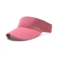 Premium adjustable pink sun visor hat for outdoor running and summer sports - One Size (56-58cm) / Pink