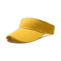 Bright yellow outdoor sports sun visor for men and women, lightweight empty top design. - One Size (56-58cm) / Yellow