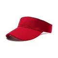Vibrant red sports sun visor hat for outdoor running, golf, and tennis activities. - One Size (56-58cm) / Red