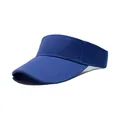 Fashionable deep blue sports sun visor empty top cap for outdoor running and tennis - One Size (56-58cm) / Dark Blue