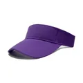 Adjustable purple athletic sun visor hat for men and women outdoor running sports - One Size (56-58cm) / Deep purple