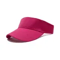 Sporty magenta sun visor for outdoor running, adjustable open-top cotton baseball cap - One Size (56-58cm) / Rose Red