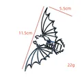 Gothic punk style bat wing metal hair claw clip with dark chrome finish for Halloween - Bat 1