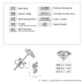 Zilveren moissanite oorknopjes met gedetailleerde productafmetingen en gegevens - 0,09 Karaat + 0,09 Karaat / Wit