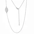 Elegant silver stainless steel necklace with oval Virgin Mary Miraculous Medal pendant - Style 5 / Steel