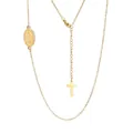 Elegant gold stainless steel necklace featuring Virgin Mary medal and small cross pendant - Style 1 / Gold
