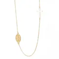 Minimalist gold-plated stainless steel Virgin Mary and cross pendant necklace for women - Style 3 / Gold