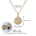 Collar de relicario minimalista chapado en oro con cristales y espacio para guardar fotografías - Estilo Relicario de Cielo Estrellado