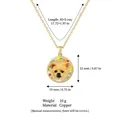 Collar de cobre chapado en oro con un colgante de retrato de perro personalizado y luna - Estilo Relicario de Retrato de Perro