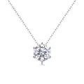 Elegant six-prong moissanite pendant necklace crafted in high-quality S925 sterling silver. - S925 Silver (40+5cm) / 5-Carat Moissanite Pendant