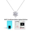 Elegant S925 sterling silver six-prong moissanite pendant necklace with blue gift box - S925 Silver (40+5cm) / Lab-Grown Diamond (1 Carat) Necklace with NGTC Certificate & Gift Box