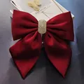 Elegante fermaglio a fiocco grande in raso rosso con centro in strass scintillanti - Stile Lingotto (N. 45) / 14.5x15cm / Borgogna
