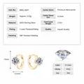 Luxe S925 zilveren moissanite creolen met zes-klauw zetting en gouden afwerking - Goud Zes-Klauw 1ct