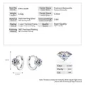 Moissanite oorringen in S925 zilver met 6-potige zetting en sieraden specificaties - Wit Zes-Klauw 1ct