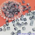 Detailed view of blue gradient lion dance glass beads for jewelry, 11mm size, 1.6g weight - Ink Black Lion Dance