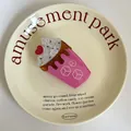 Pince à cheveux en acétate au design de dessert glacé rose avec garniture de crème - Squishy glace rose (10 cm * 5,5 cm, 36 g)