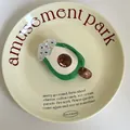 Pince à cheveux en acétate en forme de glace verte avec détails de pépites colorées chic - Squishy glace à l'avocat (10 cm * 5 cm, 31 g)
