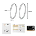 Boucles d'oreilles créoles élégantes en argent 925 moissanite avec certificat GRA - Moissanite 0,41 carat (petit) / Argent 925