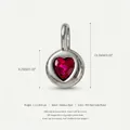 Pendentif en forme de cœur en acier inoxydable avec zircon rouge incrusté détail - Pendentif Cœur Violet Style 7 / Acier