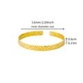 Gold plated open bangle with irregular hammered texture and 53mm inner diameter size - Narrow Irregular Hammered Style (G121271-S) / Gold